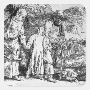 The Return from Egypt, or Jesus Christ Square Sticker