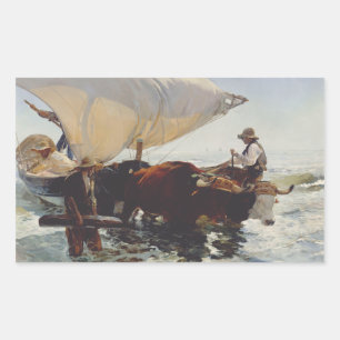 The Return from Fishing Rectangular Sticker