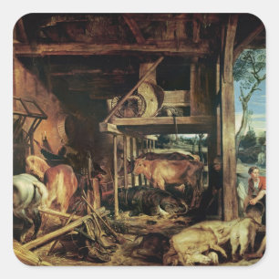 The Return of the Prodigal Son, c.1618 Square Sticker