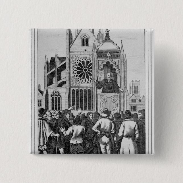 The Reverend Dr. Shaw Preaching 15 Cm Square Badge (Front)