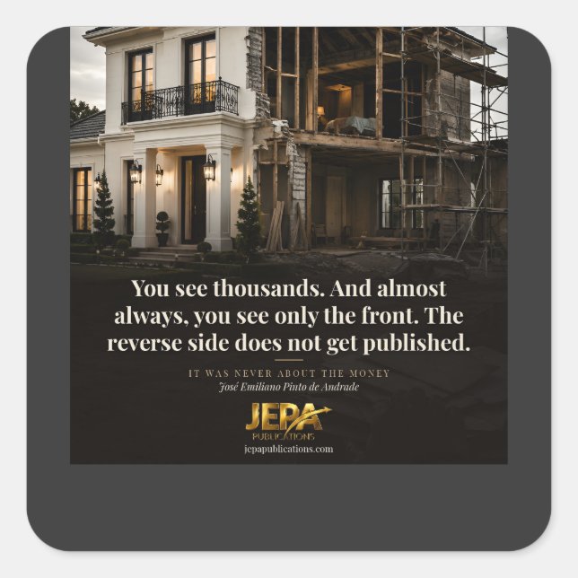 The Reverse Side Book Quote Square Sticker (Front)