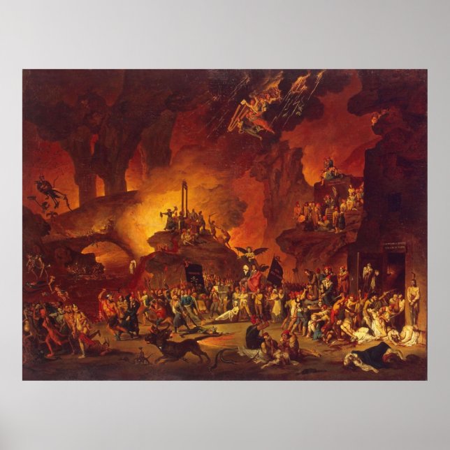 The Revolt of Hell vintage oil painting Poster (Front)