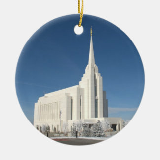 The Rexburg LDS Temple Ceramic Ornament