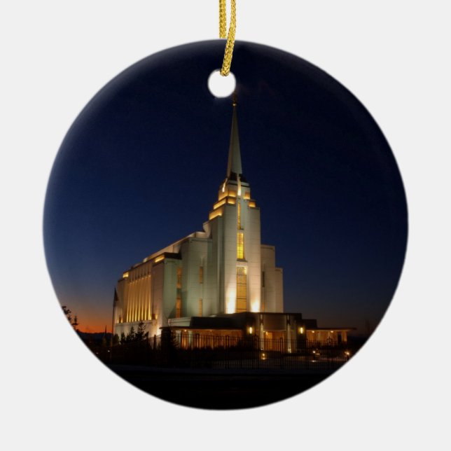 The Rexburg LDS Temple Ceramic Ornament (Front)