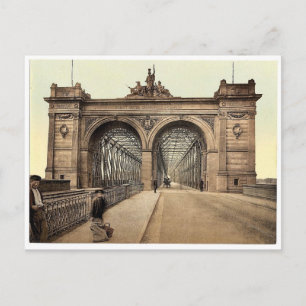 The Rhine Bridge, Mannheim, Baden, Germany rare Ph Postcard