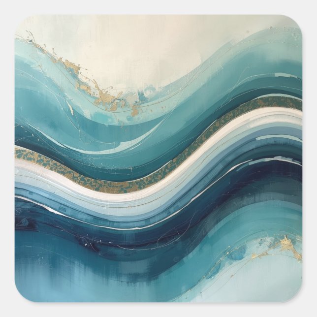 The Rhythm of Waves – An Abstract Interpretation o Square Sticker (Front)