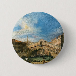 The Rialto Bridge from the South by Canaletto 6 Cm Round Badge