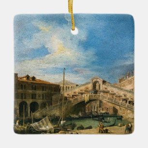 The Rialto Bridge from the South by Canaletto Ceramic Ornament