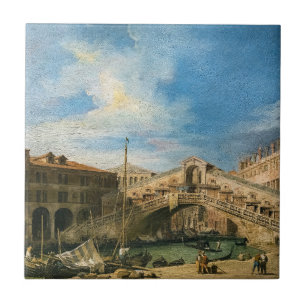 The Rialto Bridge from the South by Canaletto Ceramic Tile