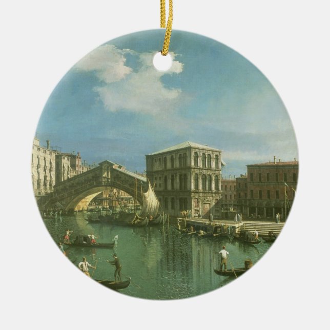 The Rialto Bridge, Venice Ceramic Ornament (Front)
