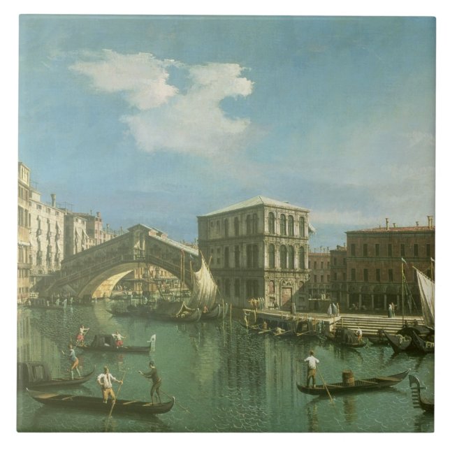 The Rialto Bridge, Venice Ceramic Tile (Front)