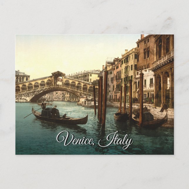 The Rialto Bridge Venice Italy Grand Canal Postcard (Front)