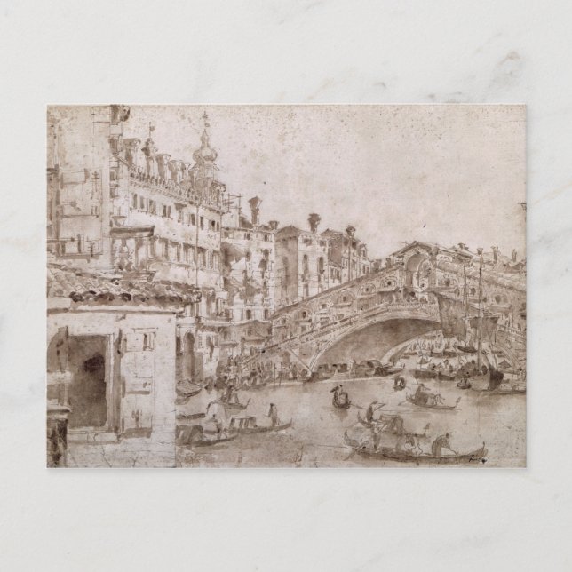 The Rialto Bridge, Venice Postcard (Front)