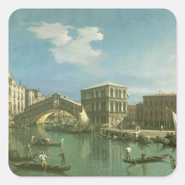 The Rialto Bridge, Venice Square Sticker (Front)