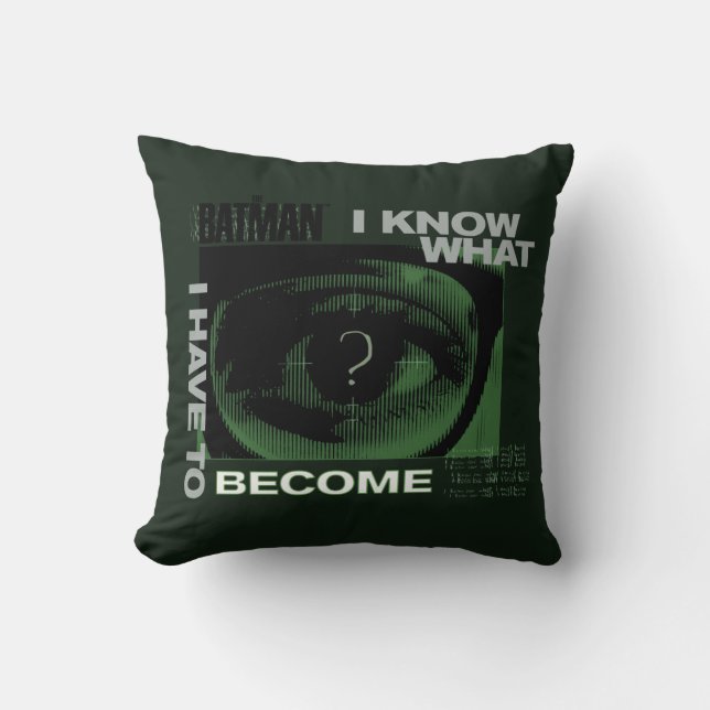 The Riddler "I Know What I Have To Become" Cushion (Front)