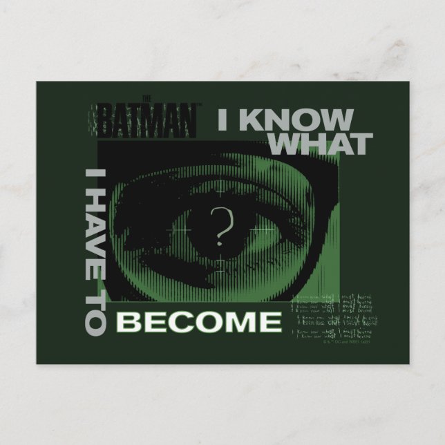 The Riddler "I Know What I Have To Become" Postcard (Front)