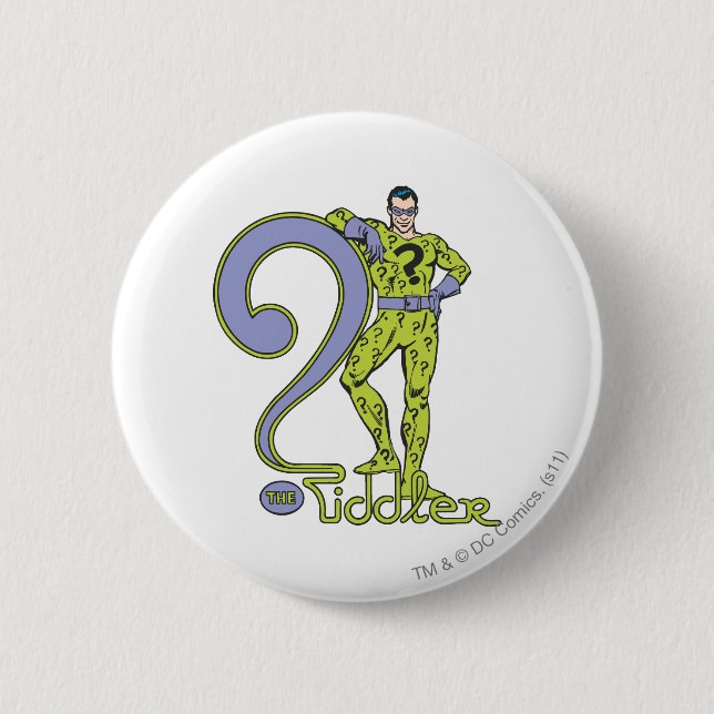The Riddler & Logo Green 6 Cm Round Badge (Front)