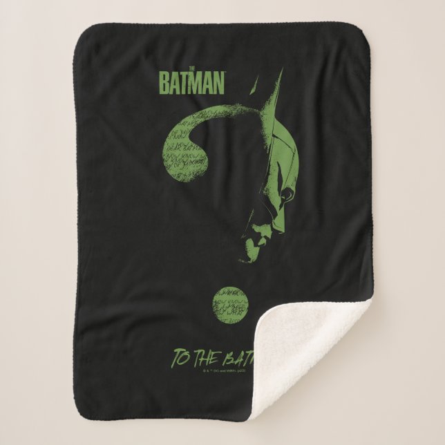 The Riddler "To The Batman" Question Mark Sherpa Blanket (Front)
