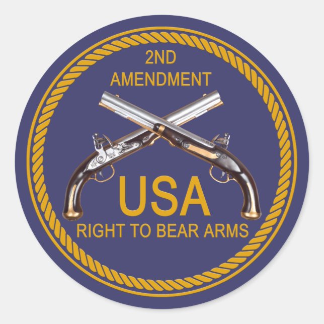 The Right To Bear Arms 3 Classic Round Sticker (Front)