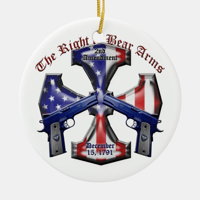 The Right To Bear Arms Ceramic Ornament (Front)
