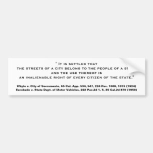 the Right to Travel Bumper Sticker