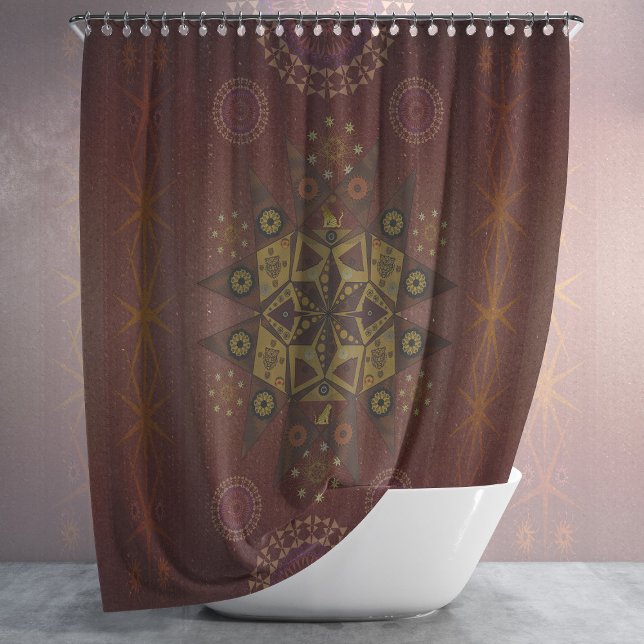 The righteousness protector of Geo tantrum mandala Shower Curtain (Creator Uploaded)