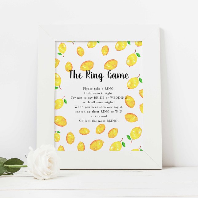 The Ring Game Lemon Bridal Shower Main Squeeze Poster (Creator Uploaded)