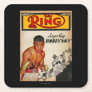 The Ring Magazine Cover 2 Square Paper Coaster