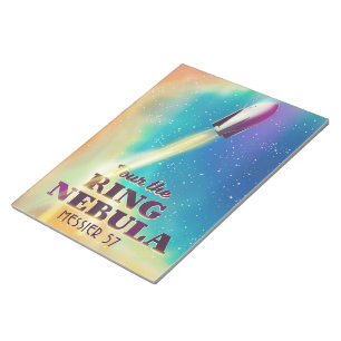The Ring Nebula (Messier 57) Space travel poster. Notepad