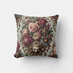 🌺 The Riot to Bloom – Gothic Baroque Floral Cushion