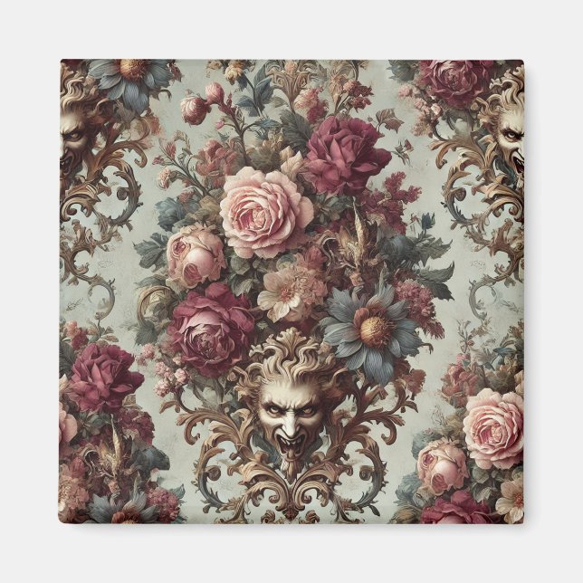 🌺 The Riot to Bloom – Gothic Baroque Floral  Magnet (Front)