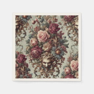 🌺 The Riot to Bloom – Gothic Baroque Floral  Napkin