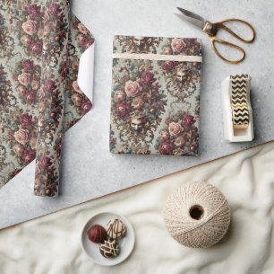 🌺 The Riot to Bloom – Gothic Baroque Floral  Wrapping Paper