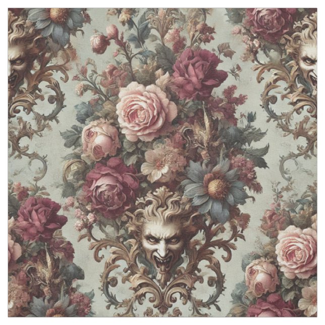 The Riot to Bloom – Gothic Statement Tile Fabric (Swatch)