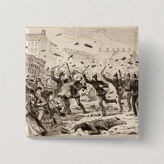 The Riots in Belfast 15 Cm Square Badge (Front)