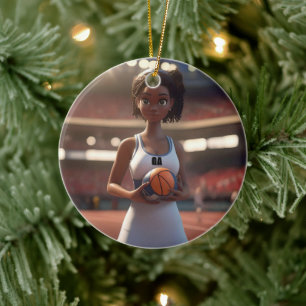 The Rise of the Brown-Skinned Netball Girl Ceramic Ornament