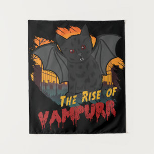 The Rise of Vampurr - Parody Cat Kitty Halloween Tapestry