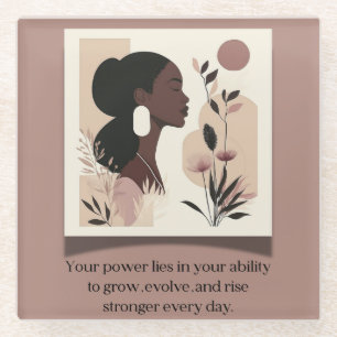 The Rise Stronger Themed Glass Coaster