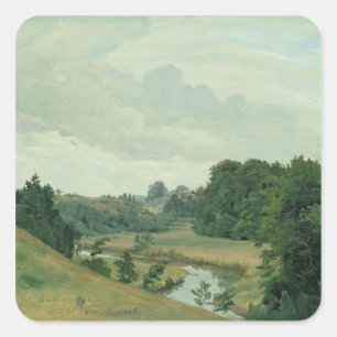 The River Alster at Poppenbuttel in the Square Sticker