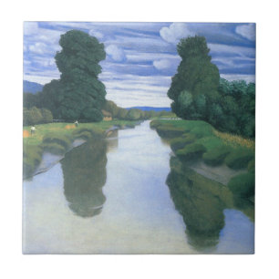 The River at Berville by Felix Vallotton, Fine Art Ceramic Tile