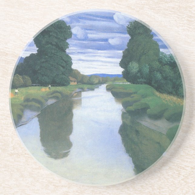 The River at Berville by Felix Vallotton, Fine Art Coaster (Front)