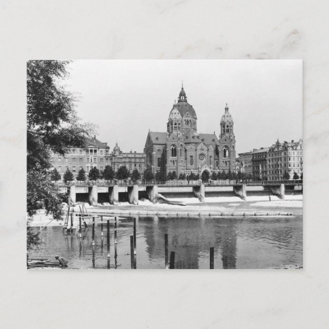 The river Isar at Munich, c.1910 Postcard (Front)