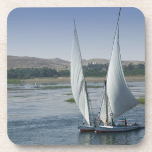 The River Nile and sailing boats used as Coaster