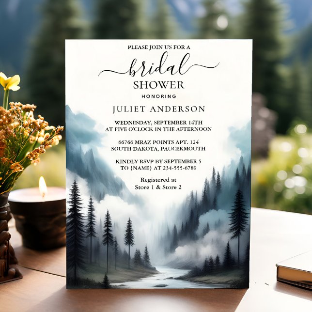 The River Rain Cloud Smoky Mountain Bridal Shower Invitation (Creator Uploaded)
