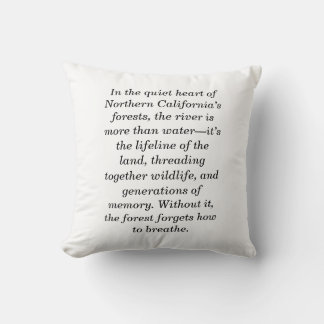 The River Remembers Northern California Forest Cushion