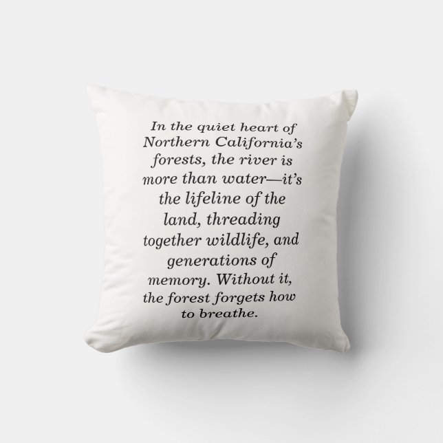 The River Remembers Northern California Forest Cushion (Front)