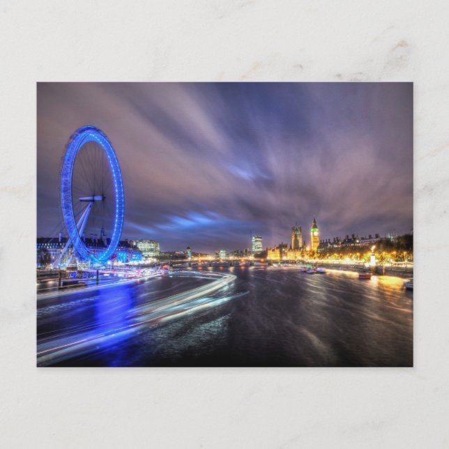 The River Thames at night Postcard (Front)