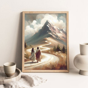 The Road Ahead, Modern Christian Art, Jesus Walkin Poster