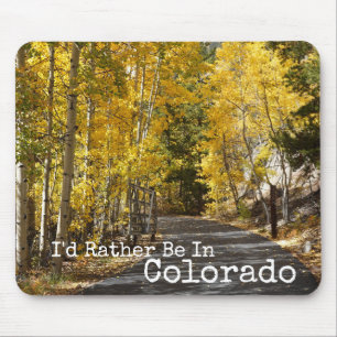 The Road Home Through the Colorado Aspens Mouse Pad