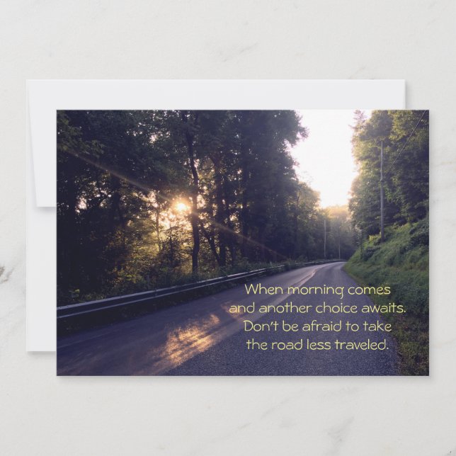 The Road Less Travelled, Better Days are Waiting Thank You Card (Front)